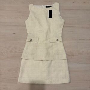 Lea & Viola Cream Textured Mini Dress